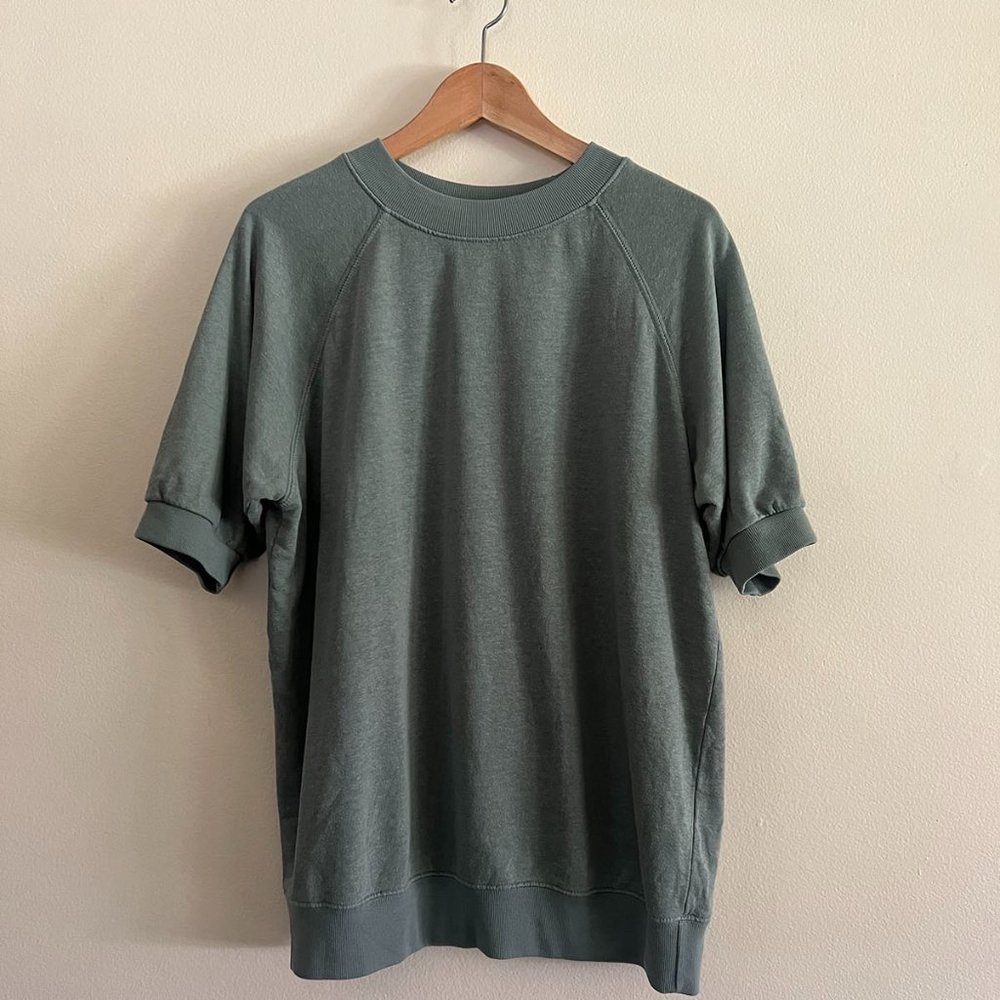 Jungmaven  Unisex Short Sleeve Raglan Sweatshirt L Clay Green
